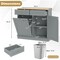 Costway Wooden Kitchen Trash Cabinet Tilt Out Bin Holder w/ Drawer & Storage Shelf Black/White/Coffee/Gray